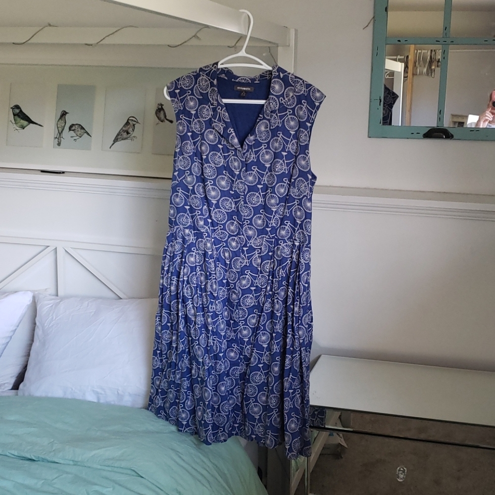 A-line Button Collared Bicycle Dress
